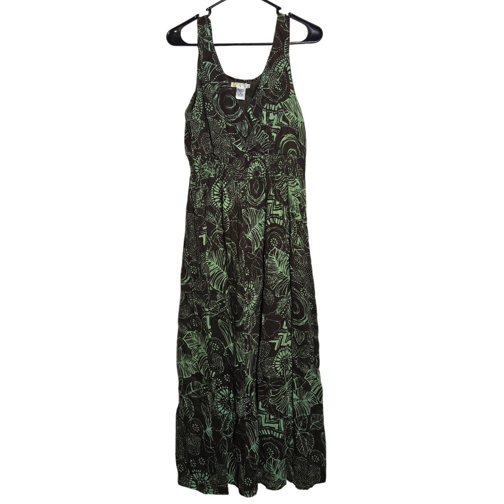 Vasna Desire Babydoll Maxi Dress Medium Smocked Boho Hippie Earthy Summer Vacay